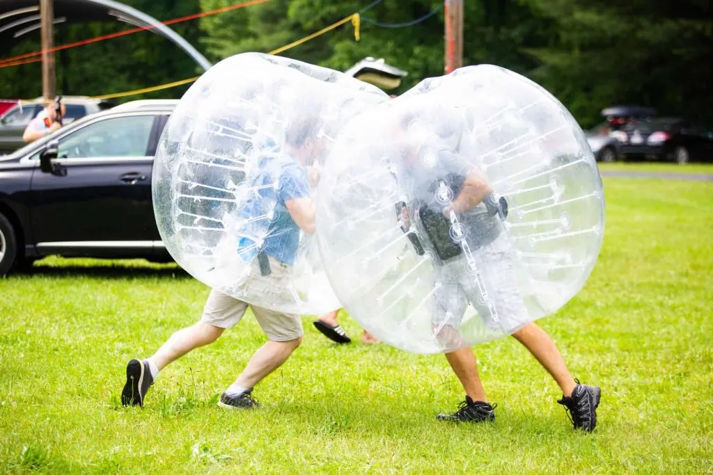 two kids playing bubble game rentals